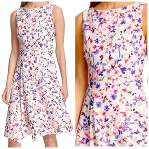 NEW DKNY FIT AND FLARE FLORAL DRESS SLEEVELESS SIZE 16